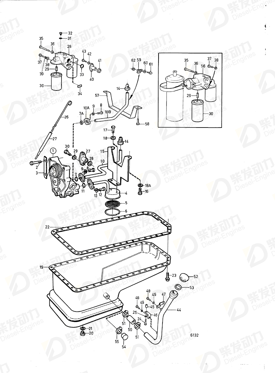 VOLVO Oil dipstick 944663 Drawing